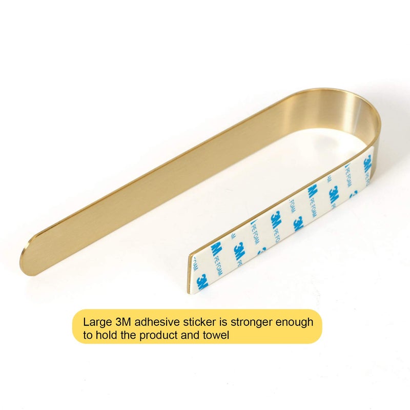 HouseAid Self Adhesive Hand Towel Holder for Bathroom, Stainless Steel Adhesive Towel Bar, No Drilling Modern Hand Towel Hanger, Brushed Gold - Image 3